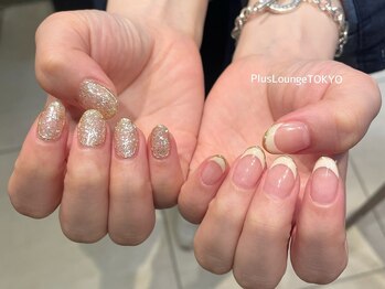 プルースラウンジ トウキョウ(Plus Lounge TOKYO)/グリッター×フレンチネイル♪