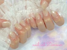 ネイルアート ジマー/ラメグラ＋ベースカラー追加