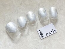 アイネイルズ 池袋店(I-nails)/シルバーホワイトクリアネイル
