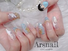 アルスネイル(Ars nail)/ブルーツイードネイル