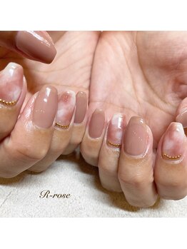 アールローズ(R-rose)/ピンクマーブルネイル