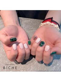 ニット×チェック