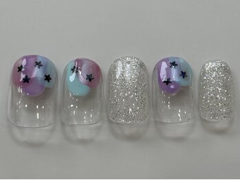 ネイルメゾン 天神店(NAIL MAISON)/ラメ星個性派青紫¥7000