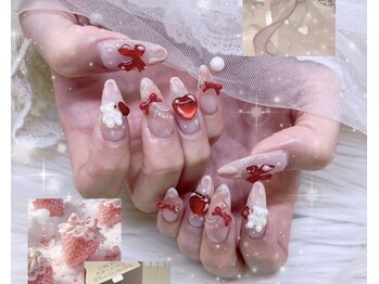ネイル アリーズ セカンド(nail Allies 2nd)/ガーリーネイル リボン ピンク