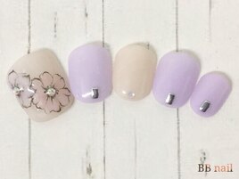 シフォンフラワーネイル