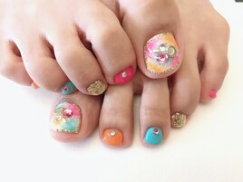 カラフルタイダイnail