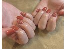 オレンジから―ネイル