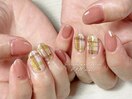 インクチェック柄ネイル