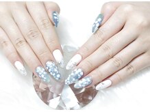 リノネイル(Lino Nail)/【ハンド】手描きフラワーアート