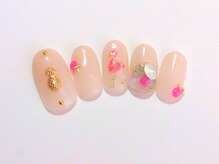 ネイルサロン ドレリッチ 大宮店(drerich)/【7990】フラミンゴパイナップル