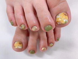 【ほり】ひまわりネイル