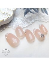 ピオニーネイル(peony nail)/ホワイトミラーライン