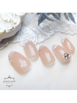 ピオニーネイル(peony nail)/ホワイトミラーライン