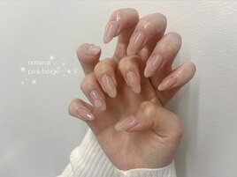 ピンクベージュ/ラメグラ