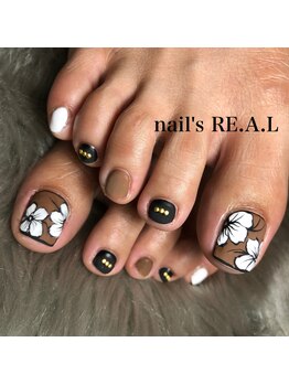 ネイルズリアル 倉敷(nail's RE.A.L)/花柄マットネイル