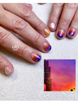 ウロネイルズ(ulo nails)/夕陽グラデーションネイル