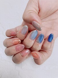 アシメグラデーションネイル