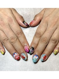 イベントネイル　花火ネイル
