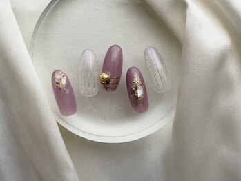 ネイル スパ ココプラス(Nail spa Cocoplus)/偏光パープル×バカラネイル