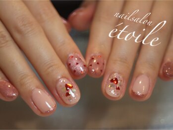 バレンタインネイル