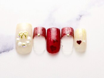 赤マグフレンチネイル全員¥8500