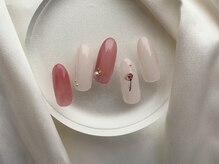 ネイル スパ ココプラス(Nail spa Cocoplus)/オフィス系シンプルなお花ネイル