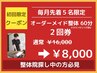 【毎月先着5名限定】何でも対応！オーダーメイド整体60分2回券¥16,000→8,000