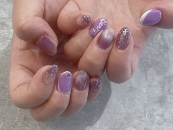 パープル推し活ネイル