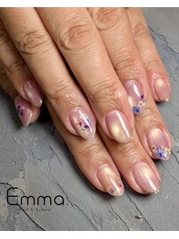 梅雨のフラワーネイル