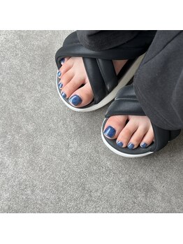 Footネイル　ラメワンカラー