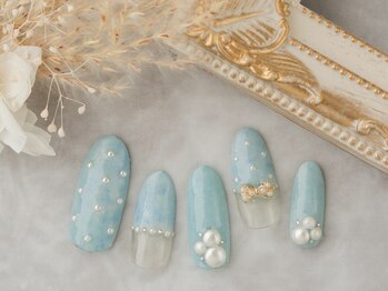 サロン ドゥ ル シエル(salon de Le ciel)/ライトブルー/パールリボン