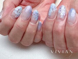 紫陽花　ネイル