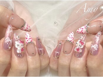 ピンクレオパードネイル