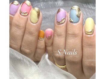 S. Nails【フィルイン/長さだし/マグネット/ニュアンス/フット/ハンドケア】/カラー系ニュアンス