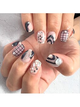 エムズネイル(M’s NAIL)/clear×black☆