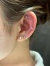 【耳つぼジュエリー】Jewelry8粒＋flat4粒コース＆血行促進マッサージ ¥3,000