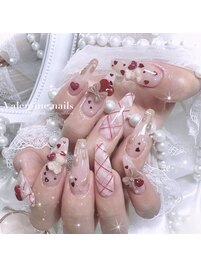 バレンタインネイル