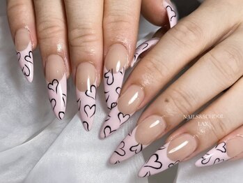 ラックス 神戸元町(LAX)/ハートの豹柄ネイル