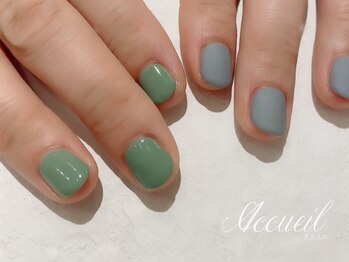 アクイユ 銀座店(ACCUEIL)/ちぐはぐワンカラーネイル