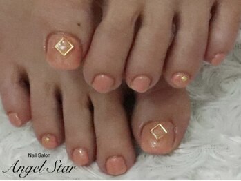 エンジェルスター(Angel Star)/大人上品ピンクフットネイル☆