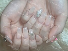 チップワンカラー＋4本デザイン