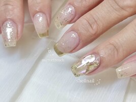 埋め込みシェルネイル¥8900