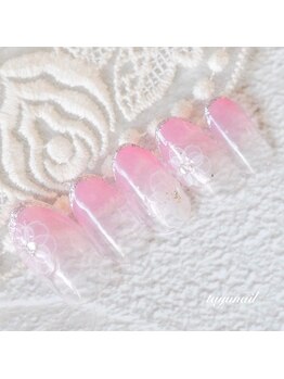たゆ ネイル(たゆnail)/ピンクグラデ☆ブライダルネイル