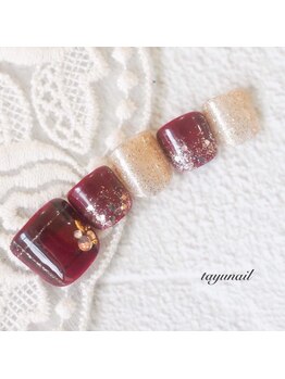 たゆ ネイル(たゆnail)/ウィンターボルドーネイル☆