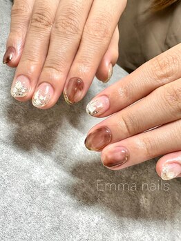 エマ ネイルズ(Emma Nails)の写真/定額でアートも妥協しない！おしゃれな色合いで指先を彩るネイルサロン♪