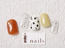 アイネイルズ 梅田店(I nails)/ピスタチオ牛柄ネイル 7700