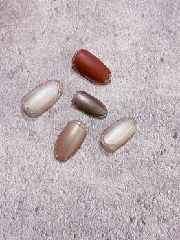 シェリーネイル(Cherie Nail)/ミラー囲みマットネイル♪