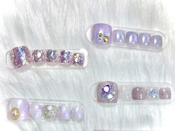 ボガスティーズネイル 鶴見店/オーロラユニコーンフット(右上)