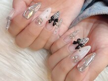 キレイエ ネイルズ(KIREIE NAILS)/秋 ツイード リボン ガーリー