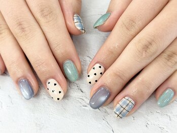 ディーネイル 池袋(D-nail)/【森】チェックネイル